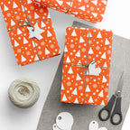 Christmas Orange Spruce Wrapping Paper | Holiday Gift Wrapping Paper Roll