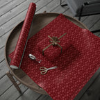 Christmas Dark Red Snowflakes Wrapping Paper | Holiday Gift Wrapping Paper Roll