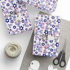 Hanukkah Red Collage Wrapping Paper | Holiday Gift Wrapping Paper Roll