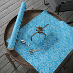 Valentine’s Day Blue Silhouettes Wrapping Paper | Holiday Gift Wrapping Paper Roll