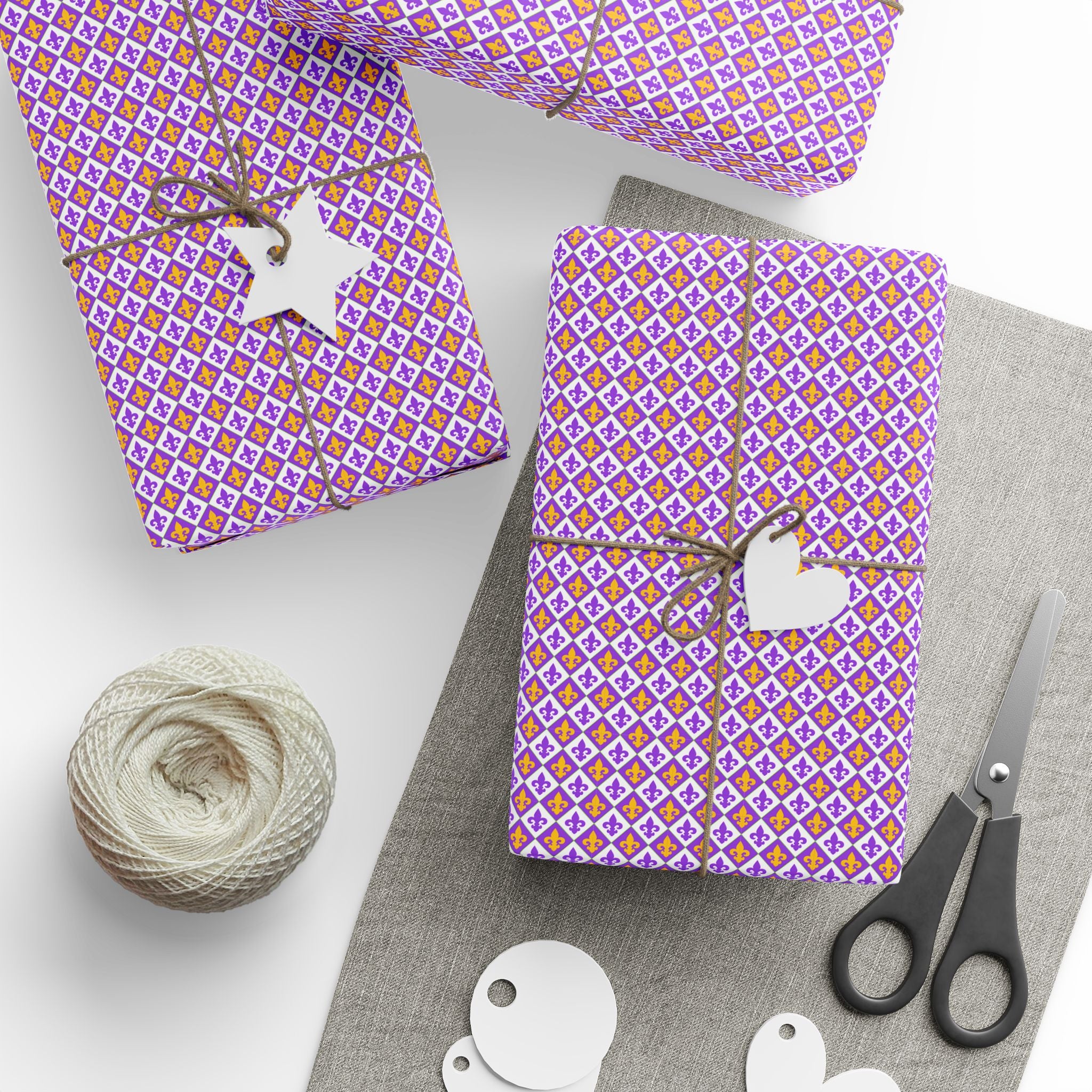 Mardis Gras Checkerboard Wrapping Paper | Holiday Gift Wrapping Paper Roll