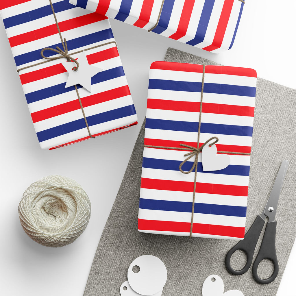 4th of July Glory Stripes Wrapping Paper | Holiday Gift Wrapping Paper Roll