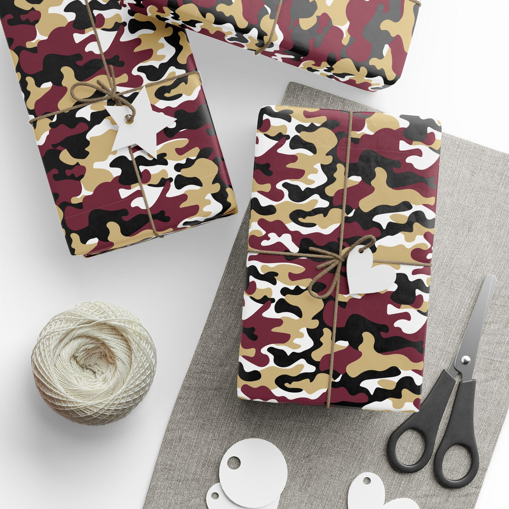 Florida State Seminoles Inspired Camoflauge Wrapping Paper - Holiday Gift Wrapping Paper Roll