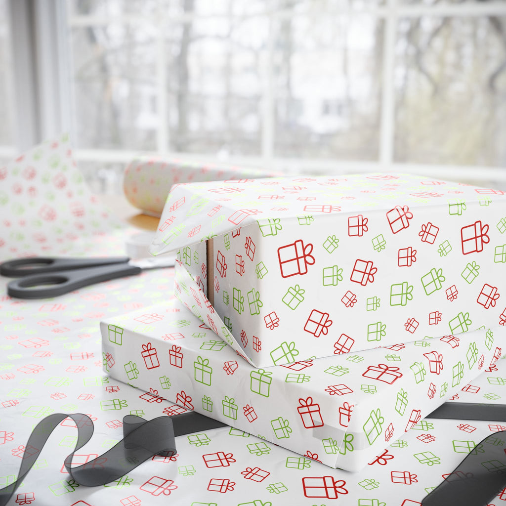 Christmas Gift Silhouettes Wrapping Paper | Holiday Gift Wrapping Paper Roll