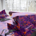 Halloween Icons on Purple Wrapping Paper | Holiday Gift Wrapping Paper Roll