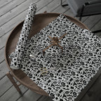 Halloween Black & White Bats Wrapping Paper | Holiday Gift Wrapping Paper Roll
