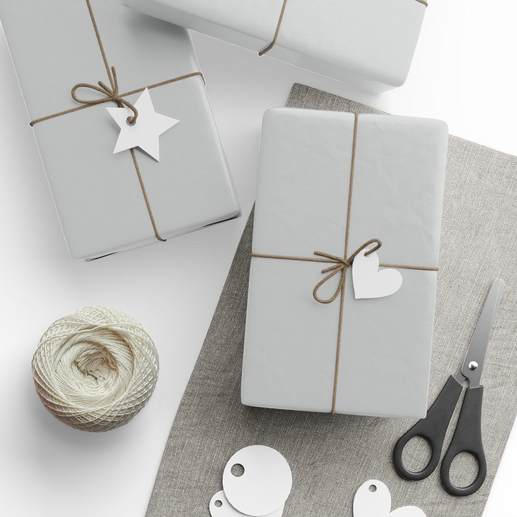 Solid Light Grey Wrapping Paper - Holiday Gift Wrapping Paper Roll
