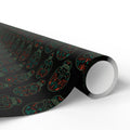 Day of the Dead Sugar Skull Outlines Wrapping Paper | Holiday Gift Wrapping Paper Roll
