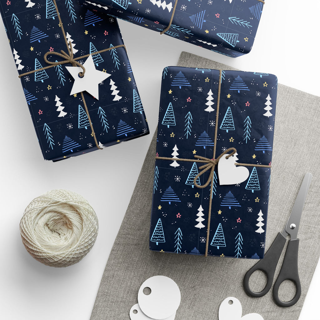 Christmas Winter Forest Wrapping Paper | Holiday Gift Wrapping Paper Roll
