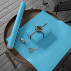 Solid Sky Blue Wrapping Paper - Holiday Gift Wrapping Paper Roll