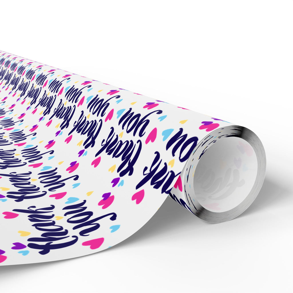 Thank You Colorful Hearts Paper Design | Holiday Gift Wrapping Paper Roll