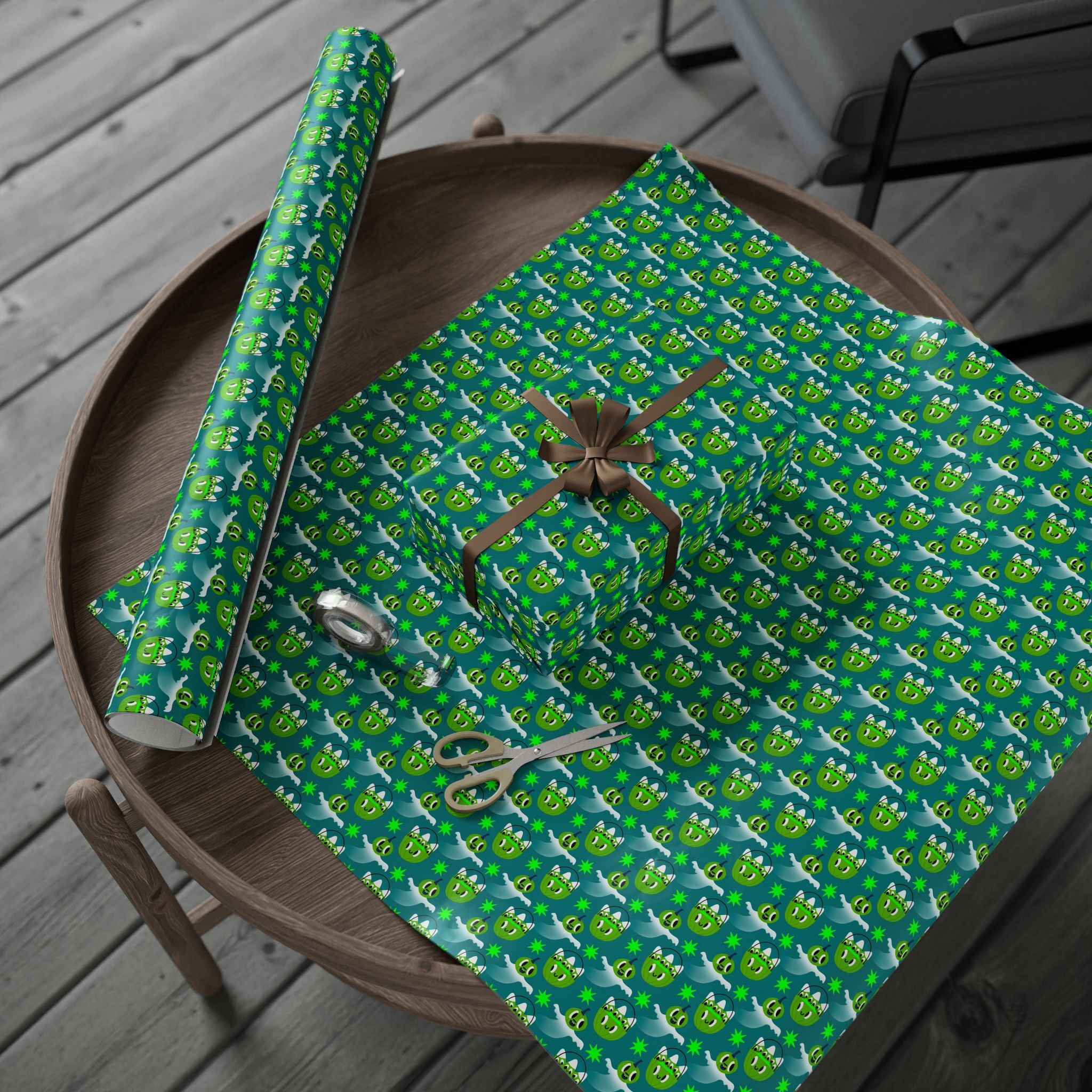 Halloween Green Candy Corn Wrapping Paper | Holiday Gift Wrapping Paper Roll