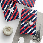 4th of July Colorblock Stripes Wrapping Paper | Holiday Gift Wrapping Paper Roll