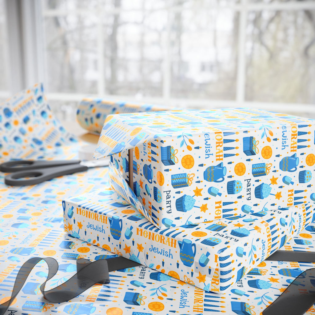Hanukkah Party Supplies Wrapping Paper | Holiday Gift Wrapping Paper Roll