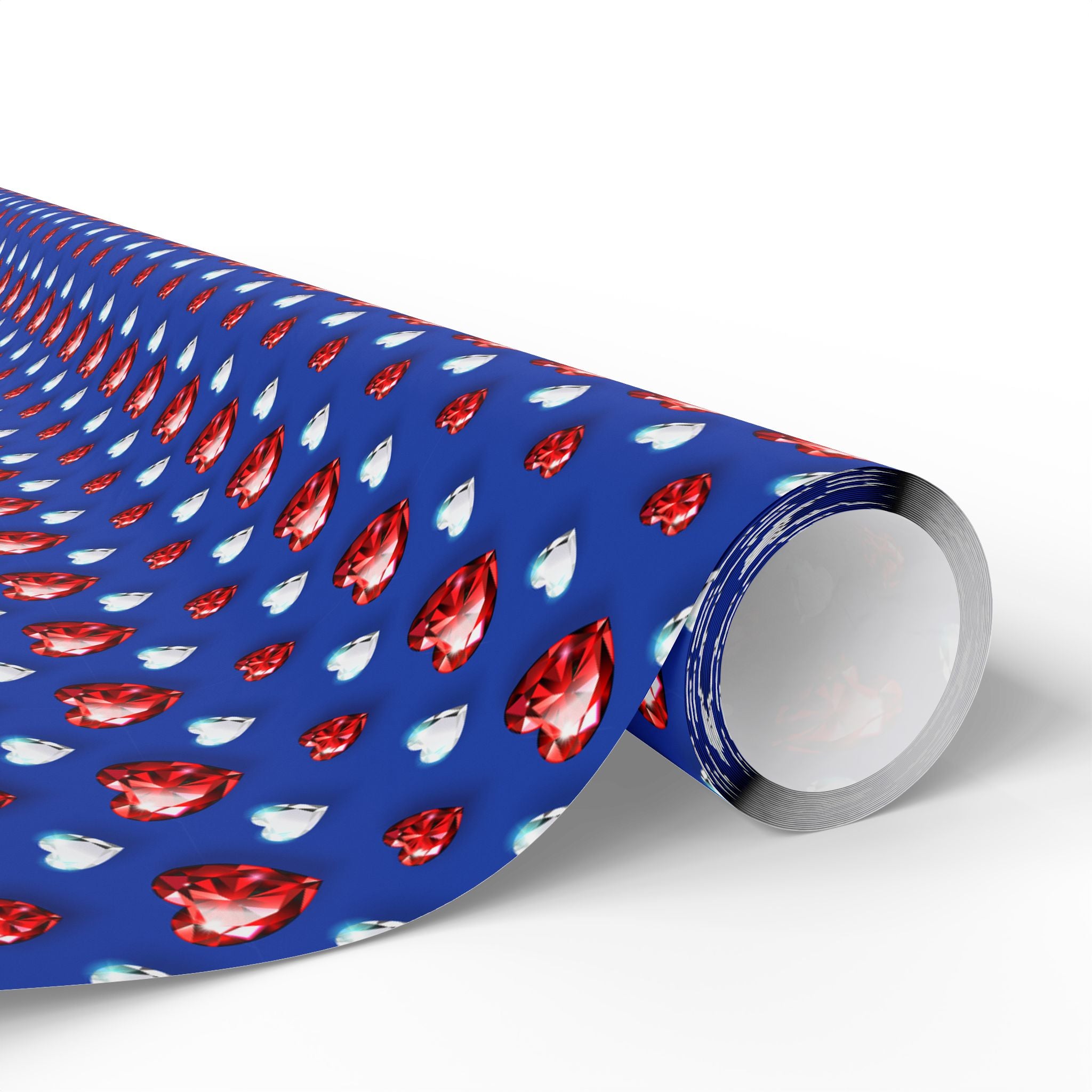 Valentine's Day Diamond Hearts Wrapping Paper | Holiday Gift Wrapping Paper Roll