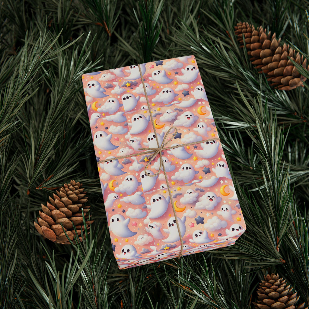 Halloween Ghost Clouds Wrapping Paper | Holiday Gift Wrapping Paper Roll