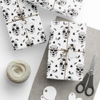 Day of the Dead Glamorous Black & White Sugar Skulls Wrapping Paper | Holiday Gift Wrapping Paper Roll