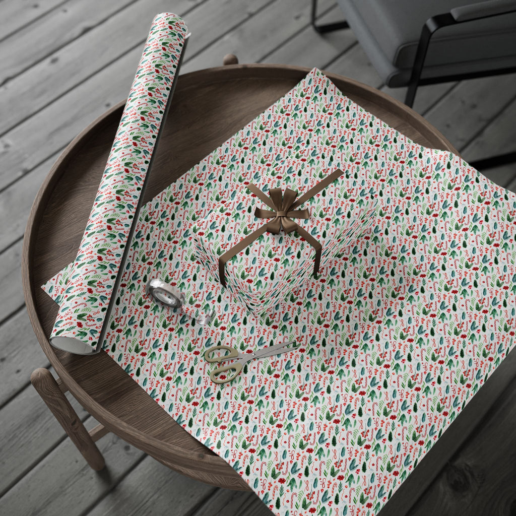Christmas Spruce Branches Wrapping Paper | Holiday Gift Wrapping Paper Roll