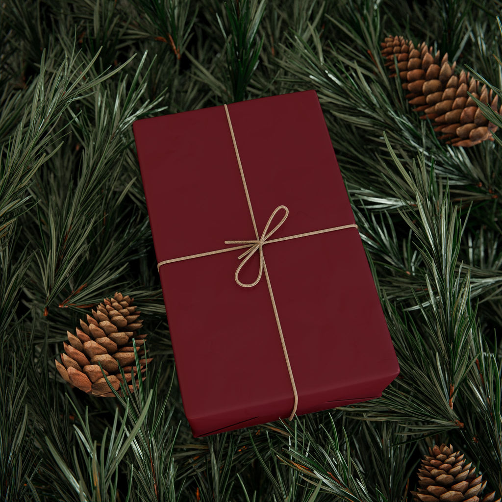 Solid Crimson Wrapping Paper - Holiday Gift Wrapping Paper Roll