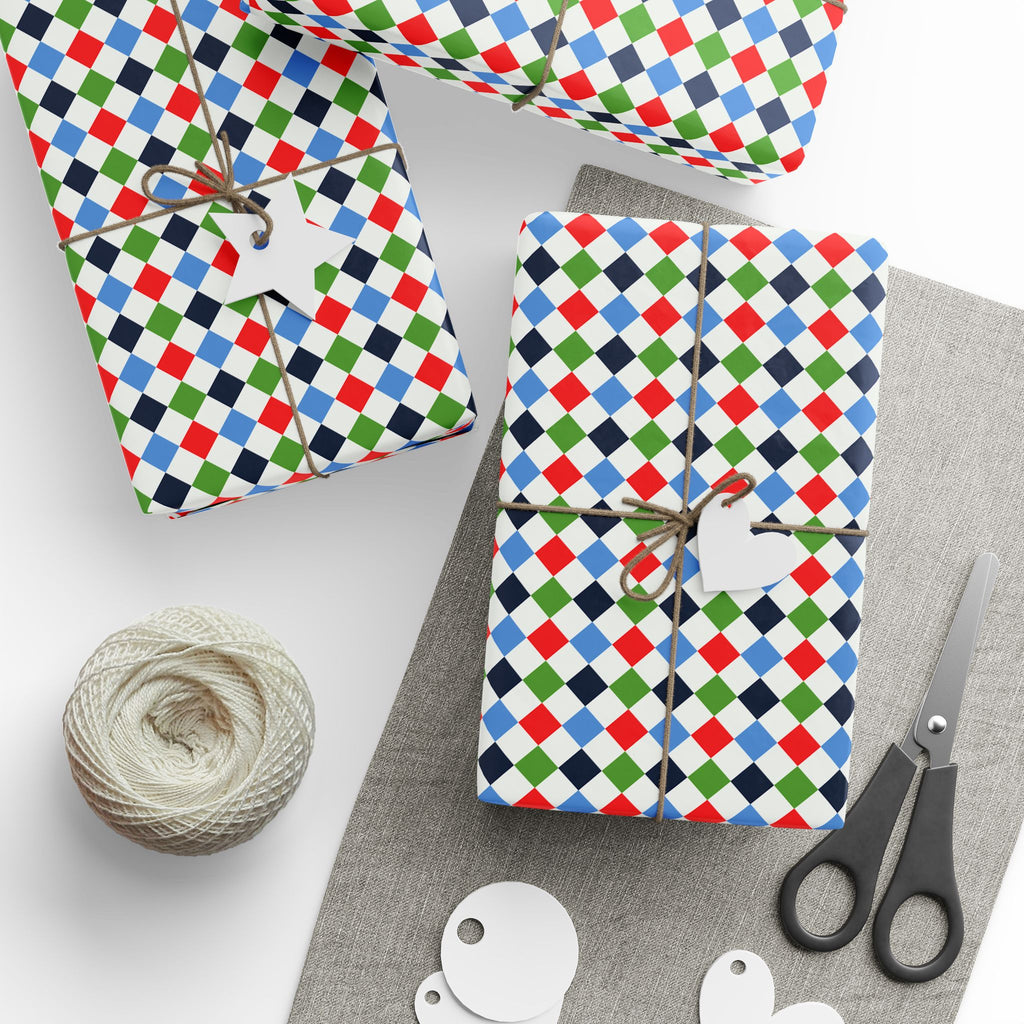 Argyle Design 018 Wrapping Paper - Holiday Gift Wrapping Paper Roll