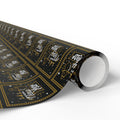 New Year's Framed Snowman Wrapping Paper - Holiday Gift Wrapping Paper Roll