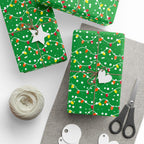 Christmas Evergreen Lights Wrapping Paper | Holiday Gift Wrapping Paper Roll