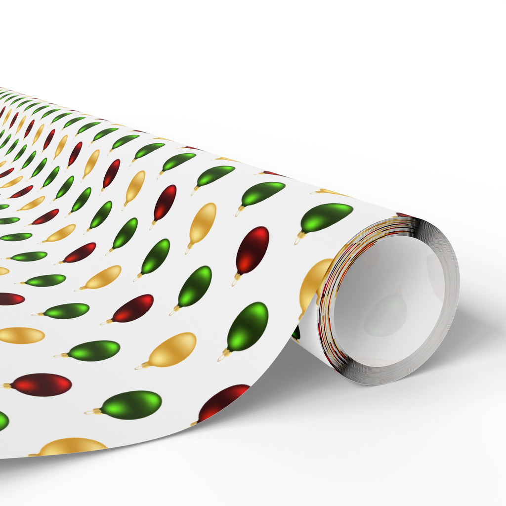 Christmas Satin Ornaments Wrapping Paper | Holiday Gift Wrapping Paper Roll