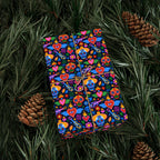 Day of the Dead Navy Sacred Heart Wrapping Paper | Holiday Gift Wrapping Paper Roll