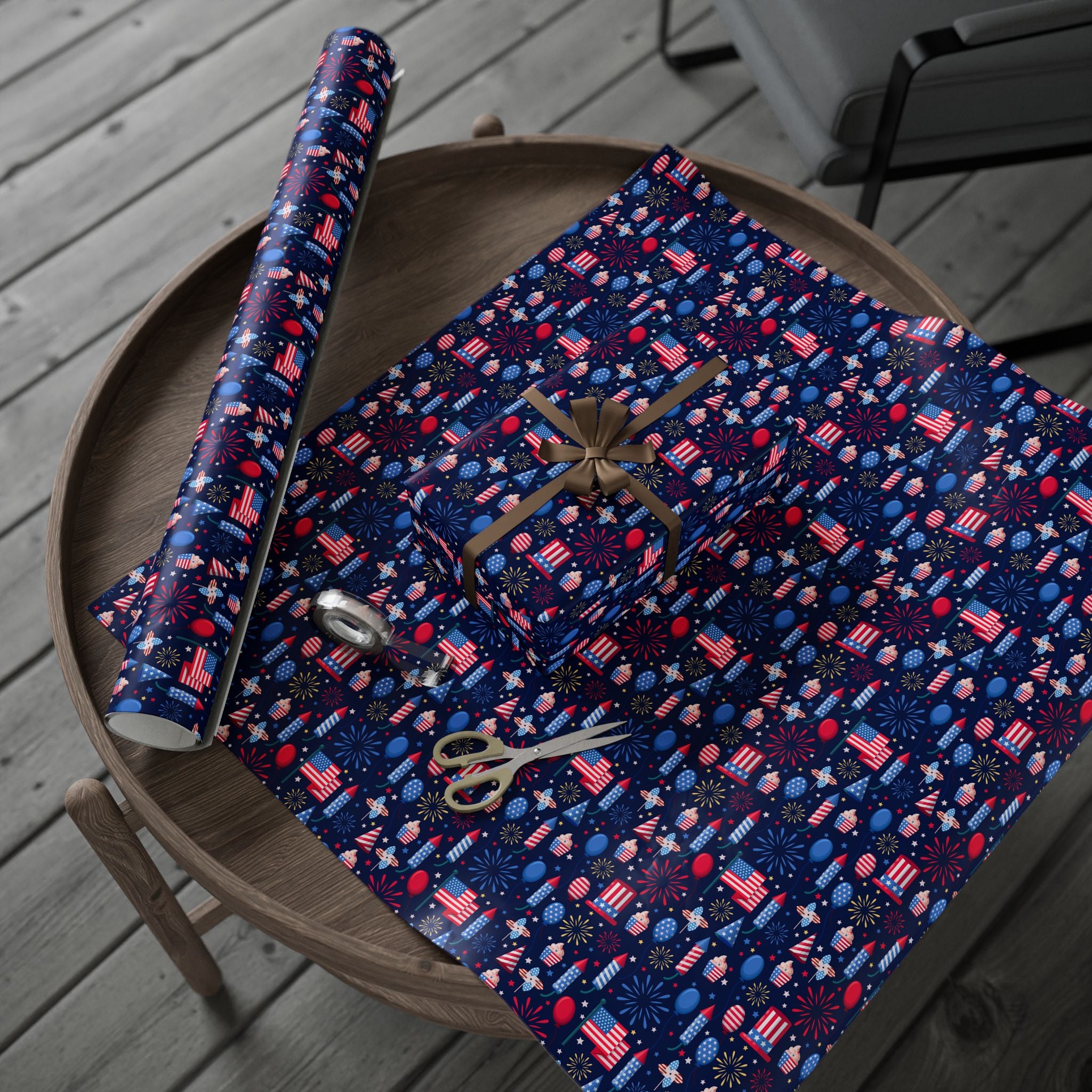 4th of July Independence Celebration Wrapping Paper | Holiday Gift Wrapping Paper Roll