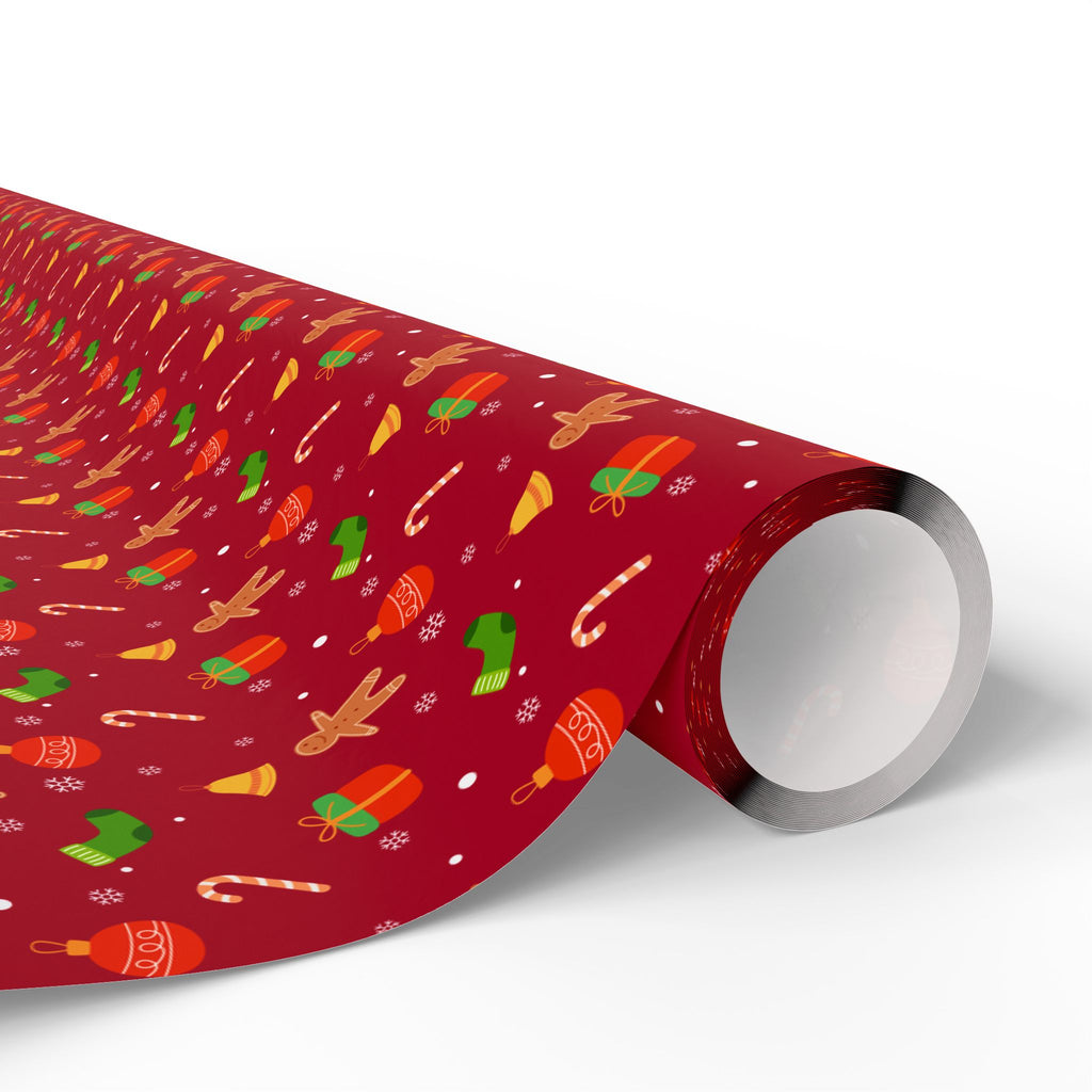Christmas Gingerbread Ornaments Wrapping Paper | Holiday Gift Wrapping Paper Roll