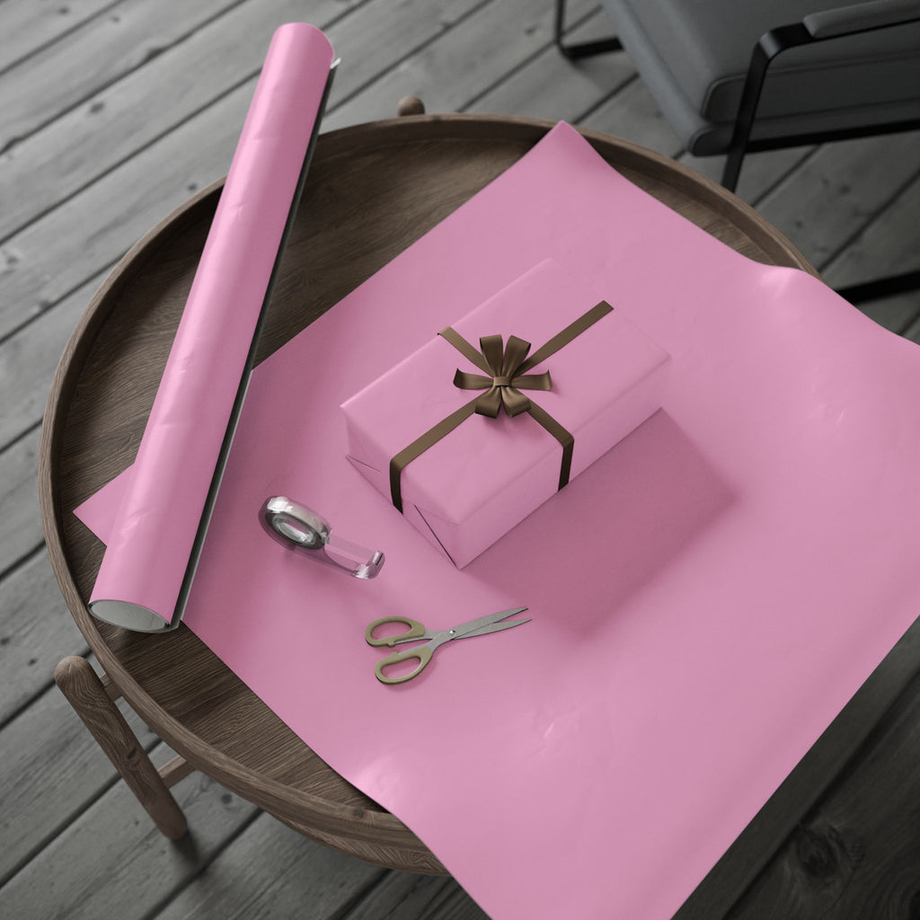 Solid Pastel Pink Wrapping Paper - Holiday Gift Wrapping Paper Roll