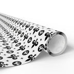 Mardis Gras Black & White Fleur De Lis Collage Wrapping Paper | Holiday Gift Wrapping Paper Roll
