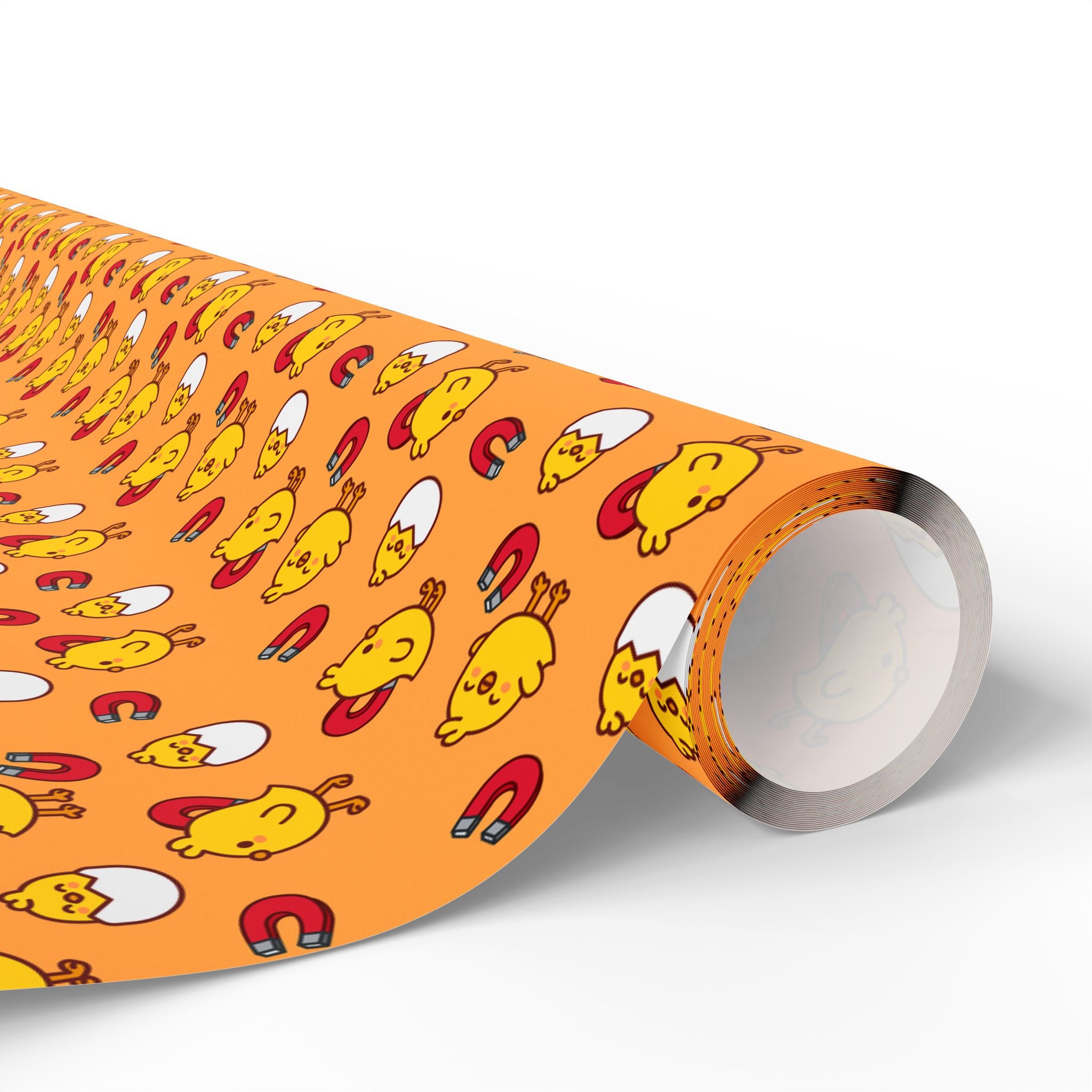 NSFW Chick Magnet on Orange Wrapping Paper - Holiday Gift Wrapping Paper Roll
