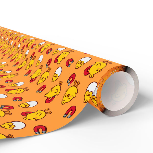 NSFW Chick Magnet on Orange Wrapping Paper - Holiday Gift Wrapping Paper Roll