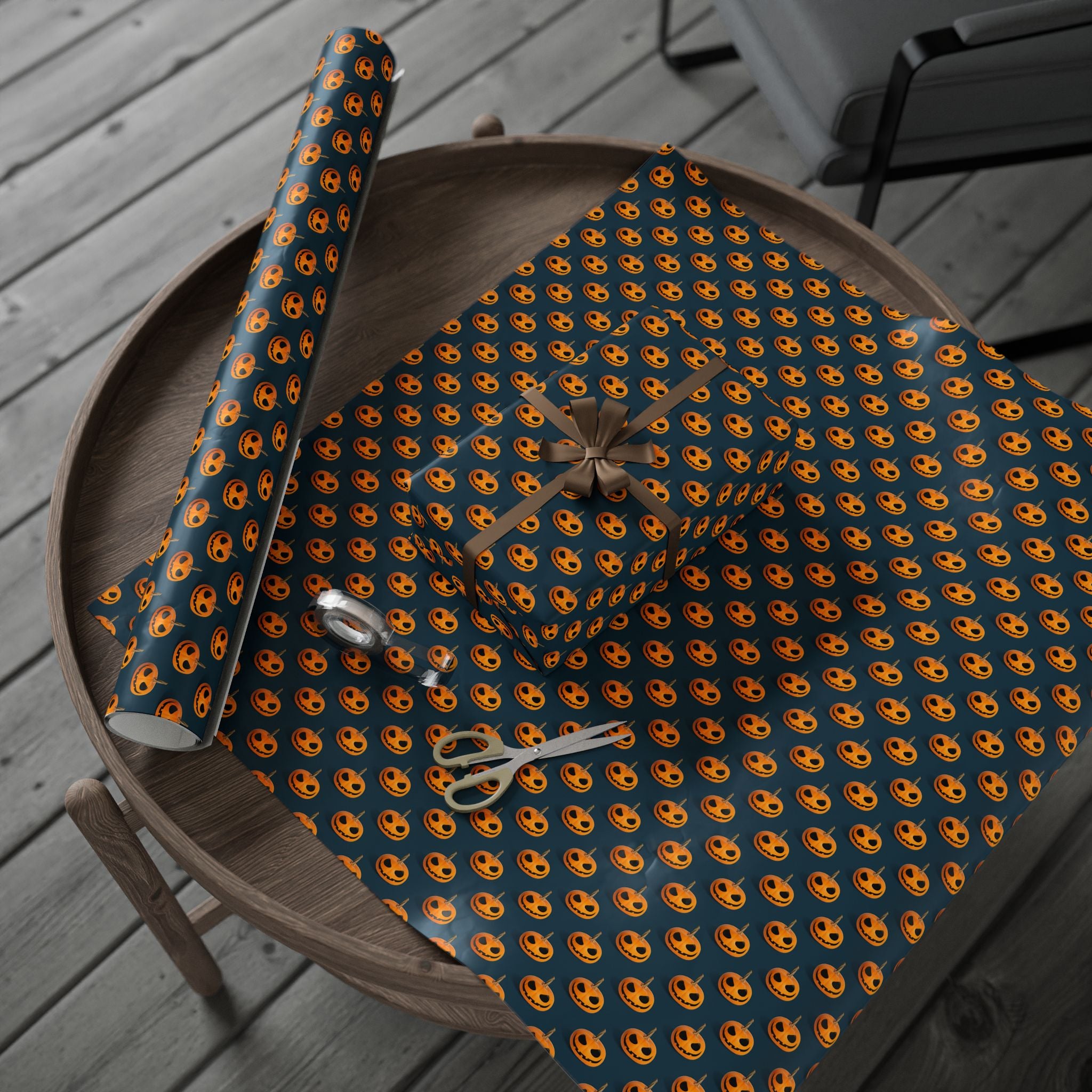 Halloween Jack O Lantern Wrapping Paper | Holiday Gift Wrapping Paper Roll