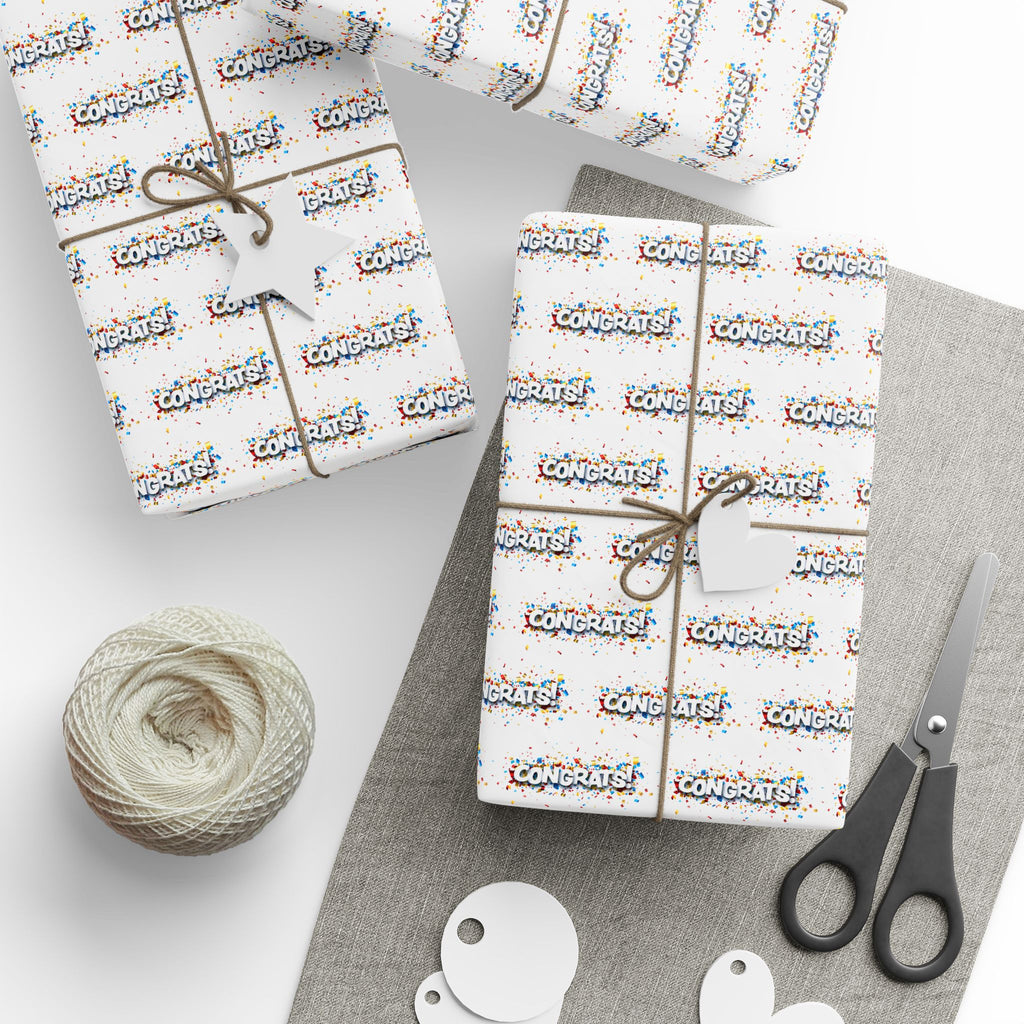 Congratulations Wrapping Paper Design 001 - Holiday Gift Wrapping Paper Roll