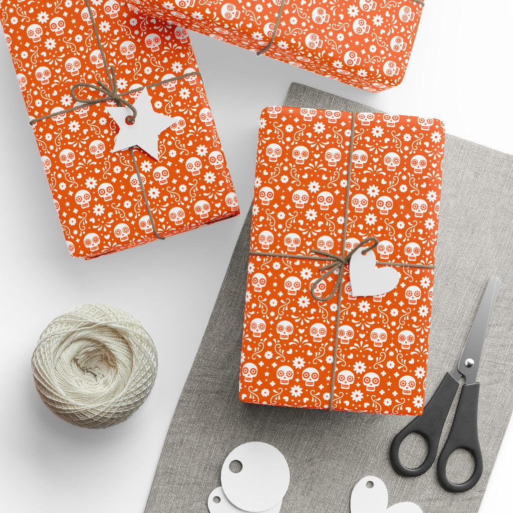 Day of the Dead Citrus Skulls Wrapping Paper | Holiday Gift Wrapping Paper Roll