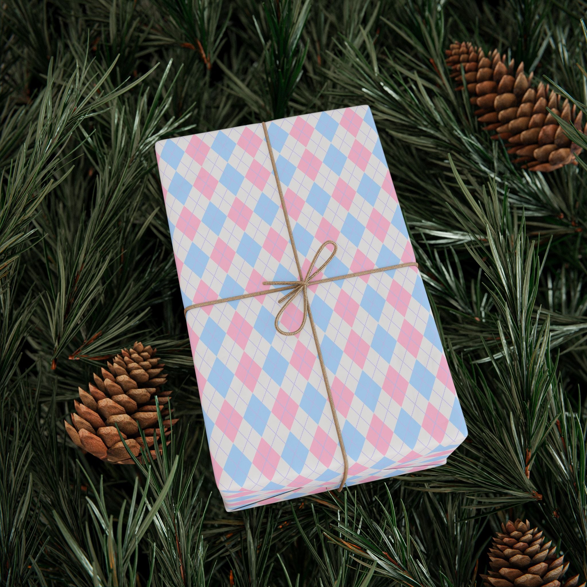 Argyle Design 015 Wrapping Paper - Holiday Gift Wrapping Paper Roll