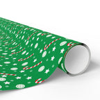 Christmas Green Candy Canes Wrapping Paper | Holiday Gift Wrapping Paper Roll