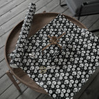 Day of the Dead Black Flower Head Wrapping Paper | Holiday Gift Wrapping Paper Roll