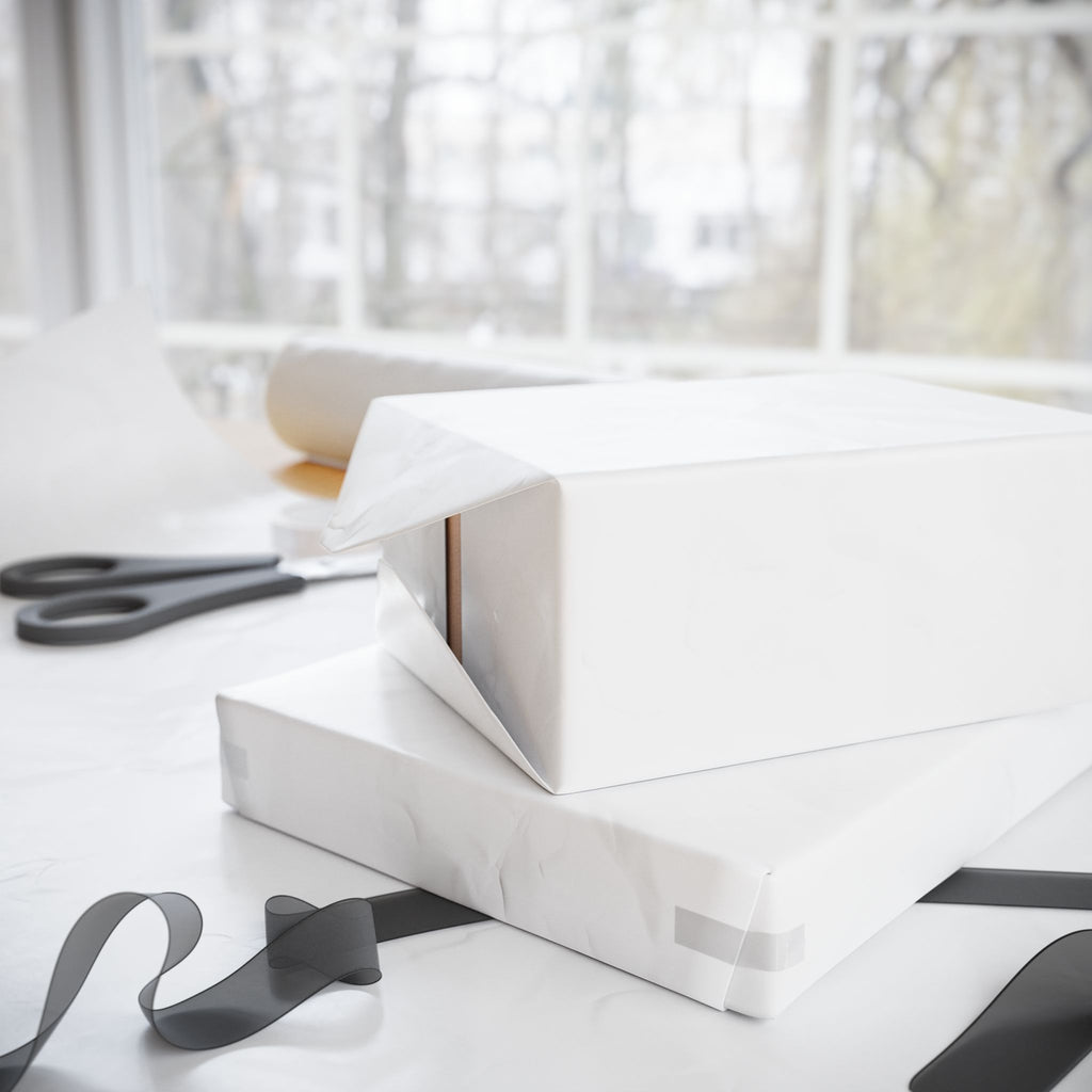 Solid White Wrapping Paper - Holiday Gift Wrapping Paper Roll