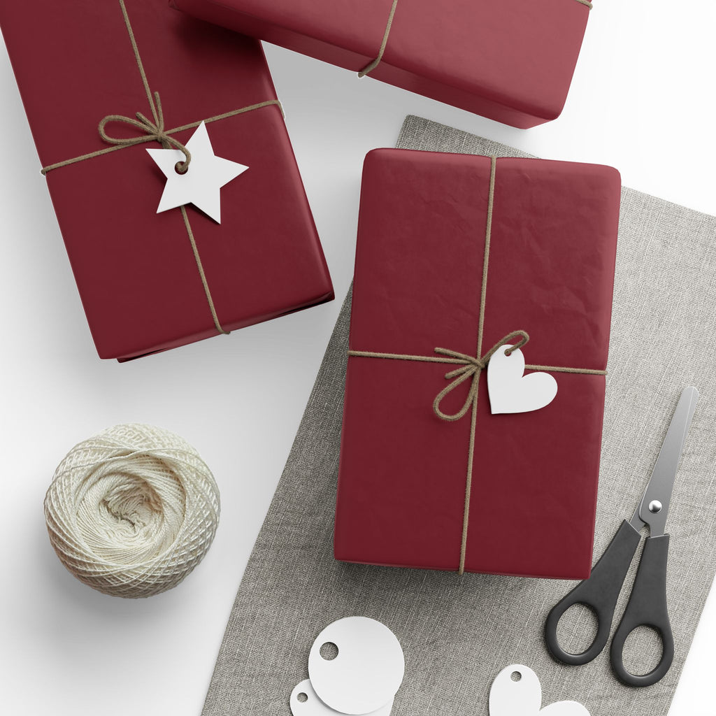 Solid Crimson Wrapping Paper - Holiday Gift Wrapping Paper Roll