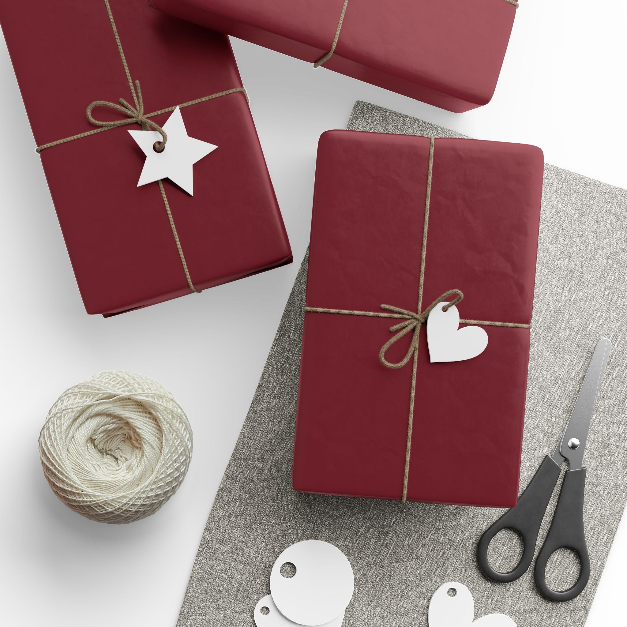Solid Crimson Wrapping Paper - Holiday Gift Wrapping Paper Roll