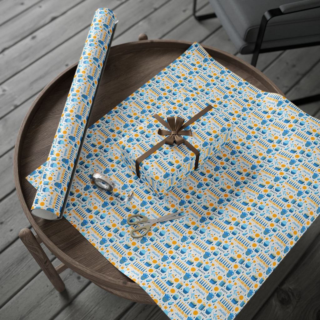 Hanukkah Party Supplies Wrapping Paper | Holiday Gift Wrapping Paper Roll