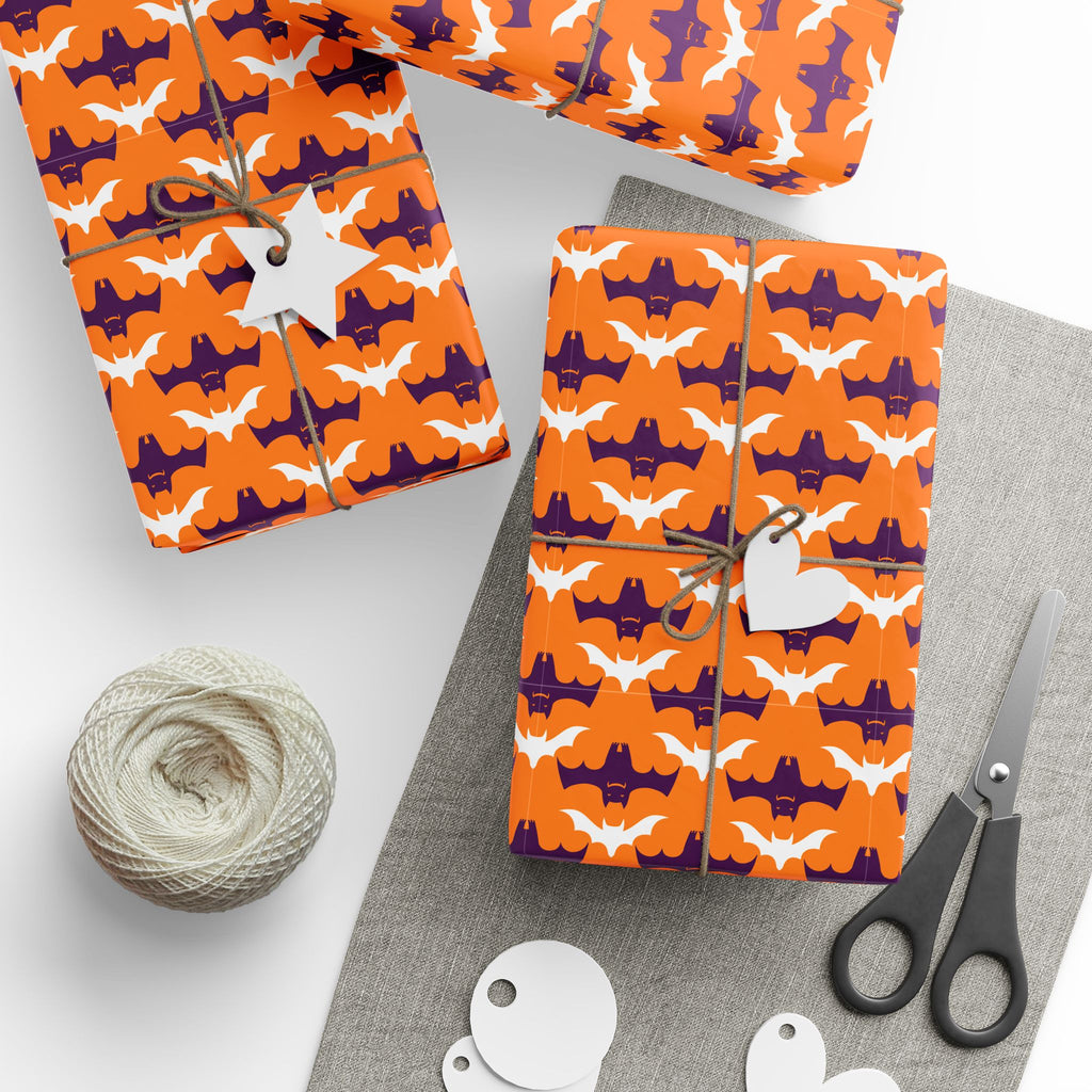 Halloween Hanging Bats Wrapping Paper | Holiday Gift Wrapping Paper Roll