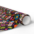 Day of the Dead Calavera Festival Wrapping Paper | Holiday Gift Wrapping Paper Roll