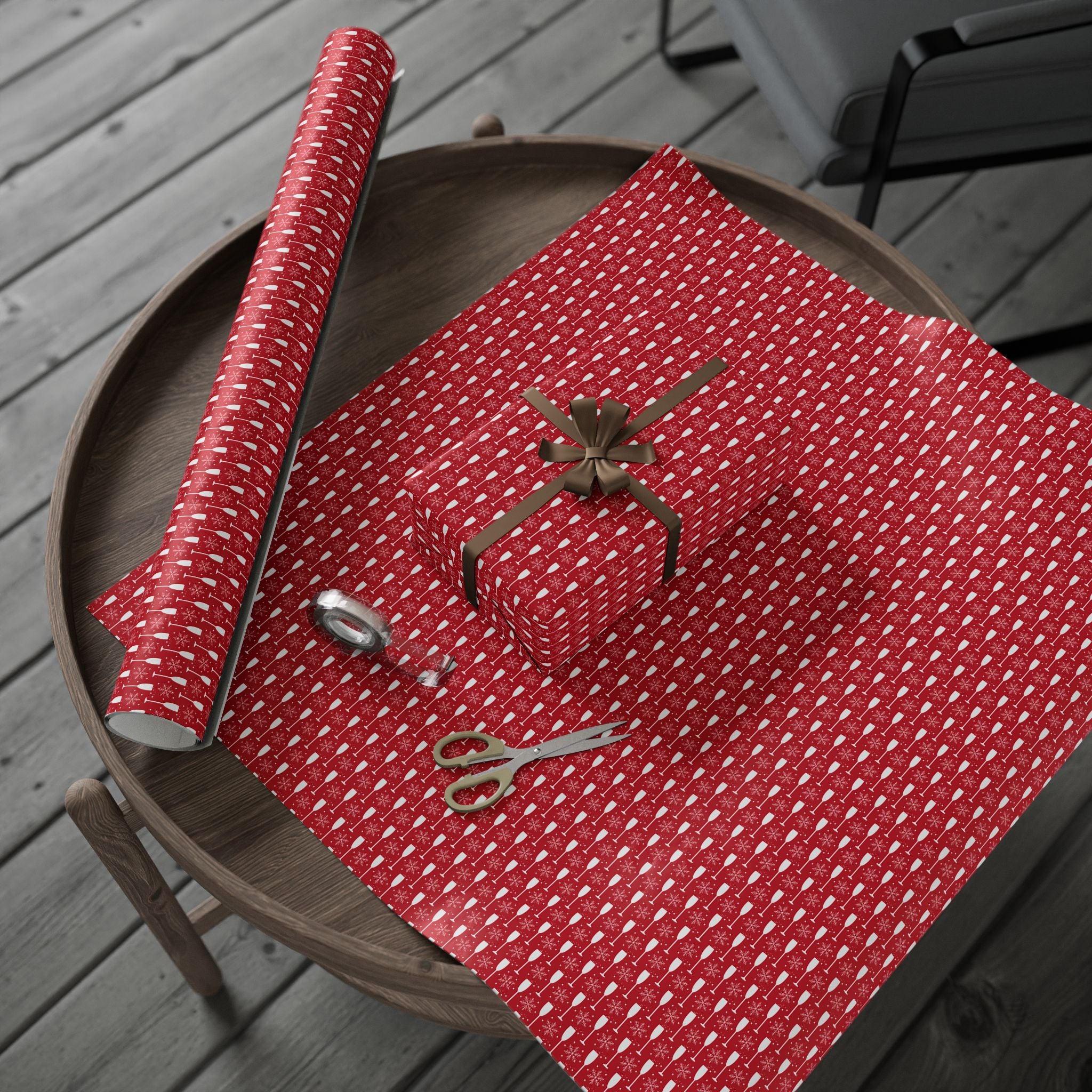 New Year's Champagne Snowflakes Wrapping Paper - Holiday Gift Wrapping Paper Roll