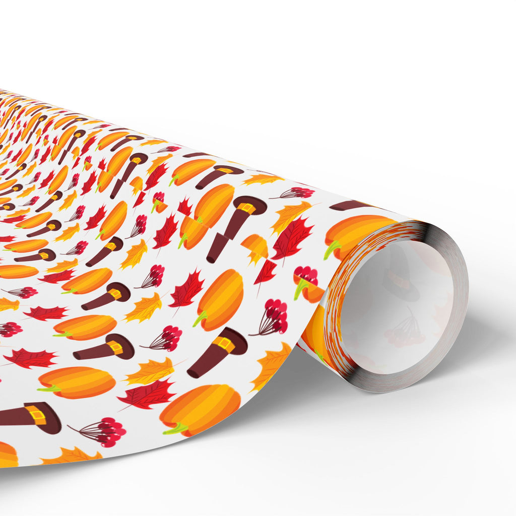 Thanksgiving Pumpkin Hats Wrapping Paper | Holiday Gift Wrapping Paper Roll