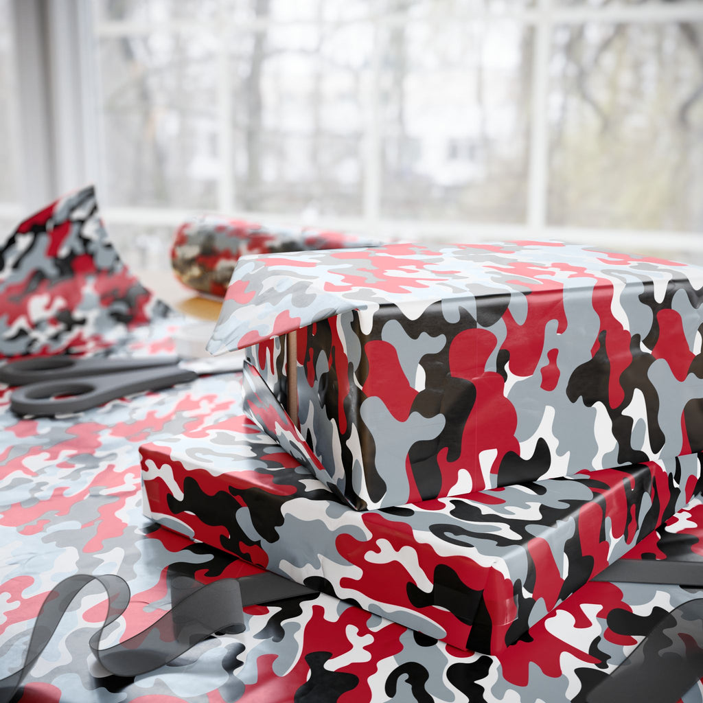 Ohio State Buckeyes Inspired Camoflauge Wrapping Paper - Holiday Gift Wrapping Paper Roll