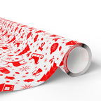 Christmas Red Snowflakes Wrapping Paper | Holiday Gift Wrapping Paper Roll